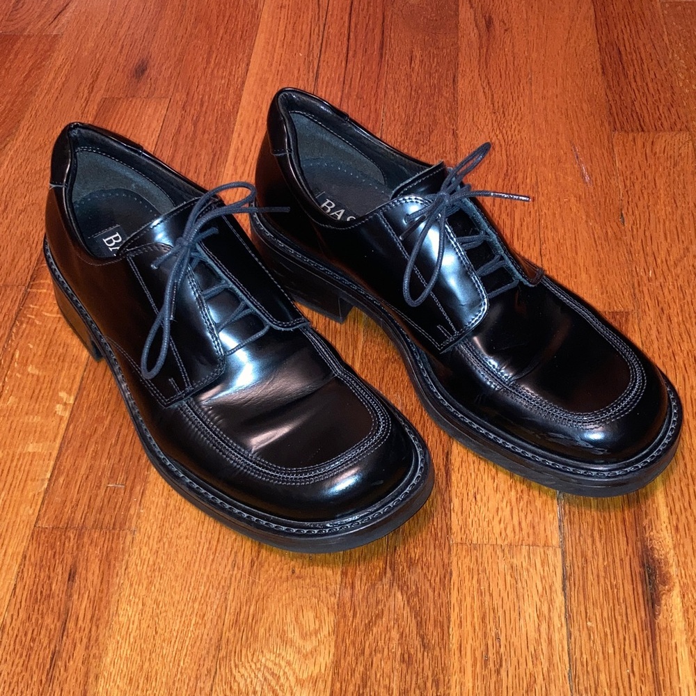 Men's Bass Black Leather Dress Shoes